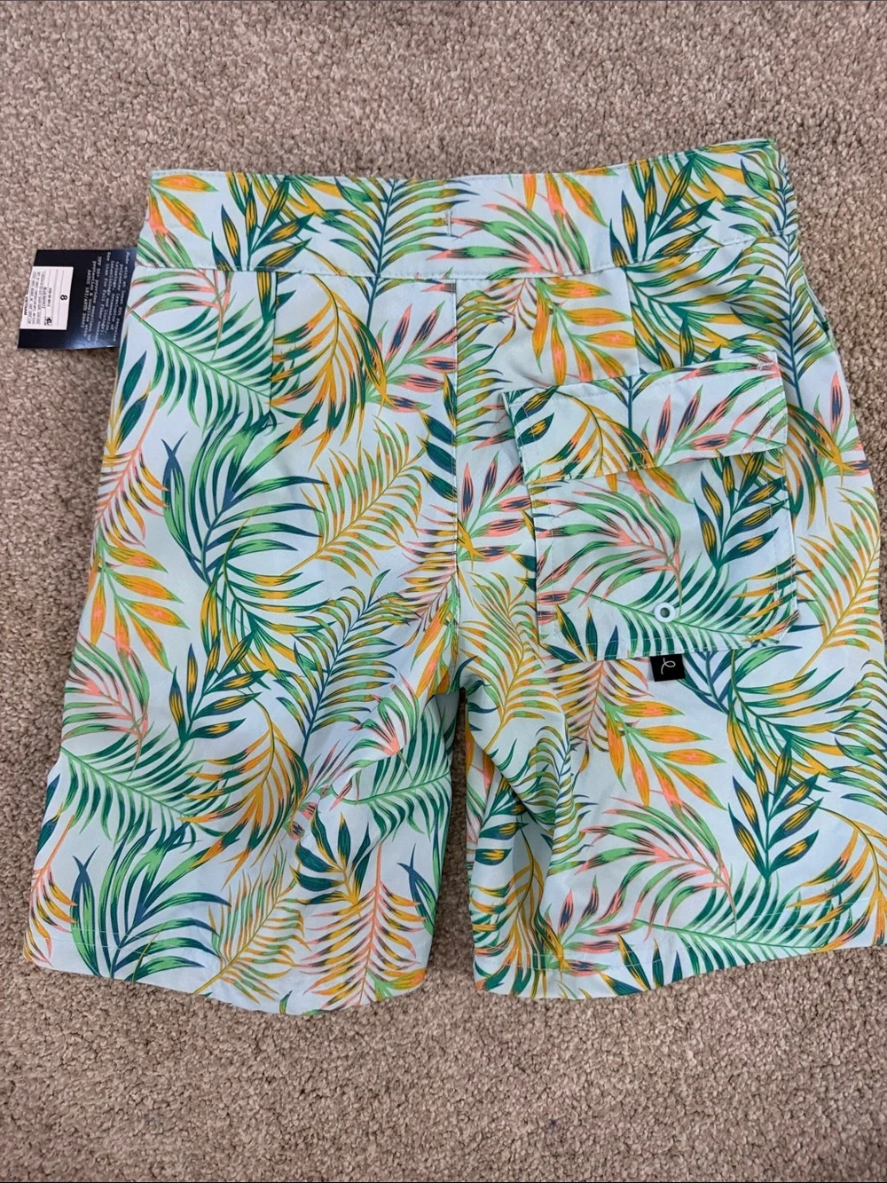 NWT Boys Tropical Print Swim Shorts with lining & adjustable inside waist 8